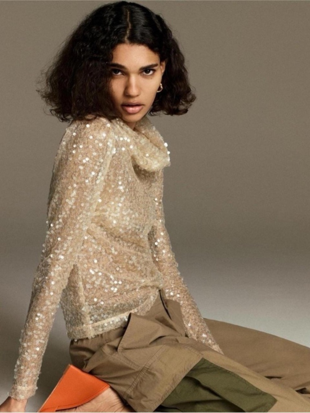 ANTHROPOLOGIE SUNDAY IN BROOKLYN SHEER ILLUSION SEQUIN TOP